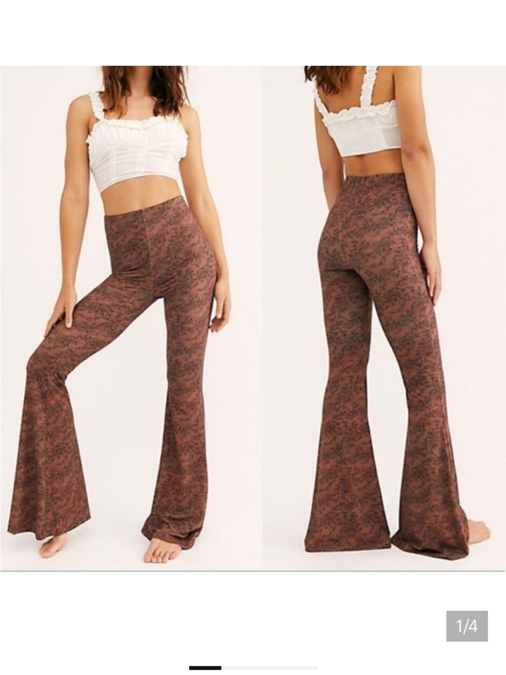 Free People Harper Pull-on Pants S Flare Floral Print